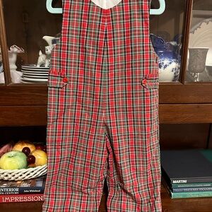 Classic Red and Green Plaid Kids One Piece